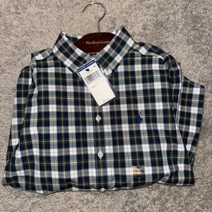 BOYS POLO, Ralph Lauren Plaid Shirt - Blue, Green,Gray, White